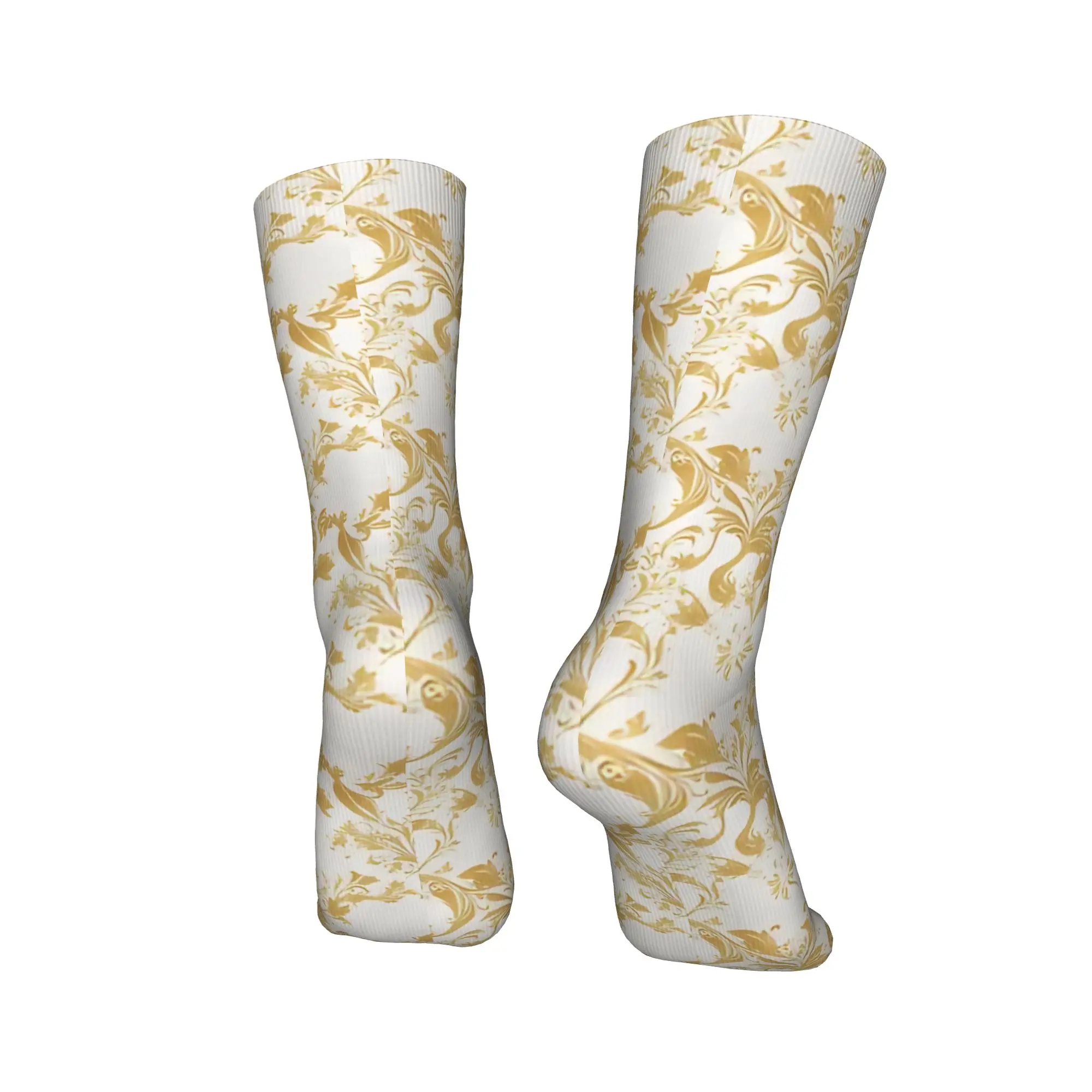 الذهب الأزهار نمط جوارب الجدة الجوارب النساء الرجال الجوارب الناعمة الشتاء تسلق تصميم مكافحة العرق الجوارب هدية