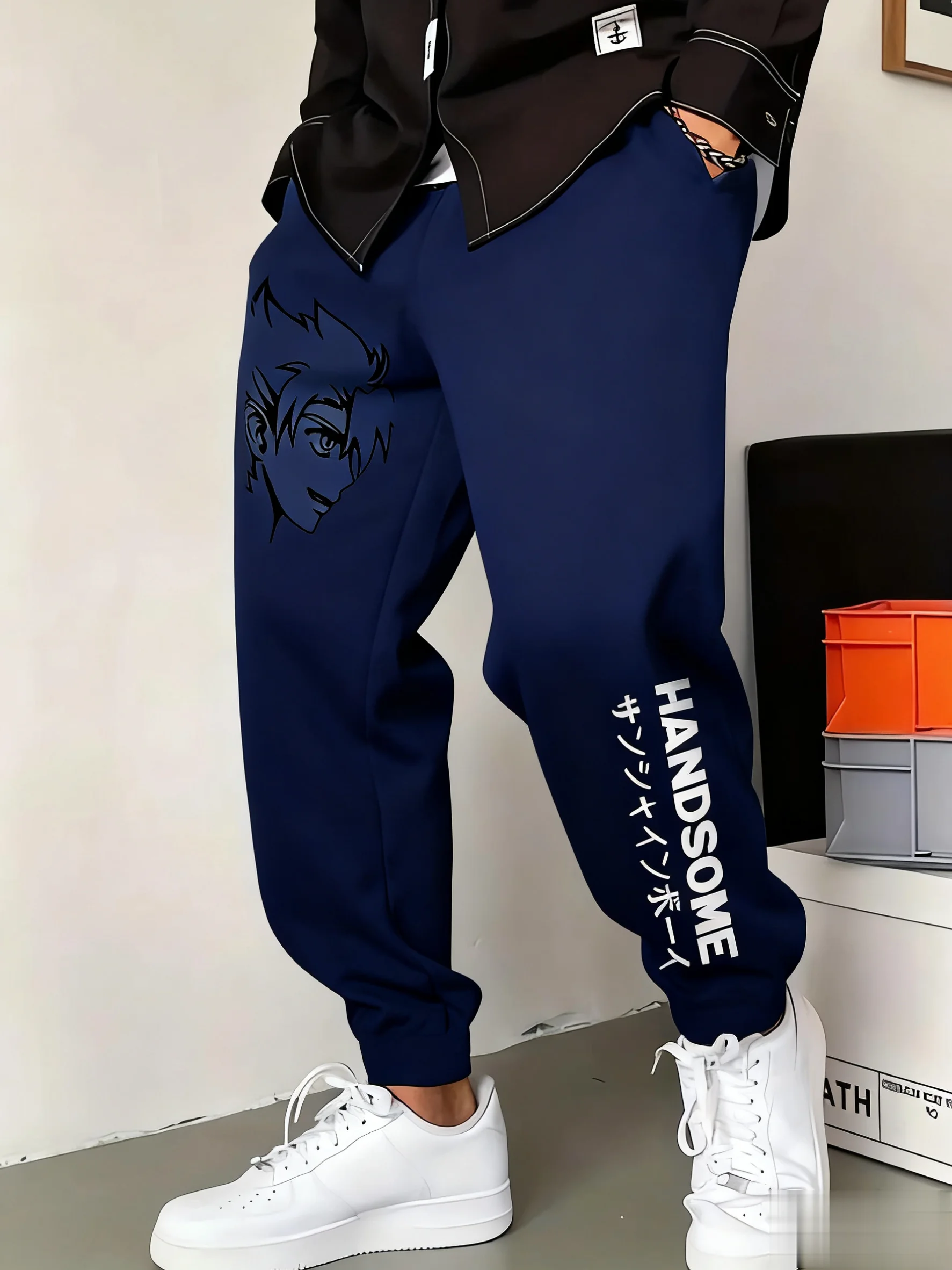 Men's Anime Sweatpants Japanese Manga Printed Casual Trousers Streetwear Hip Hop Cotton Summer Autumn Fashion Y2k Sports Pants
