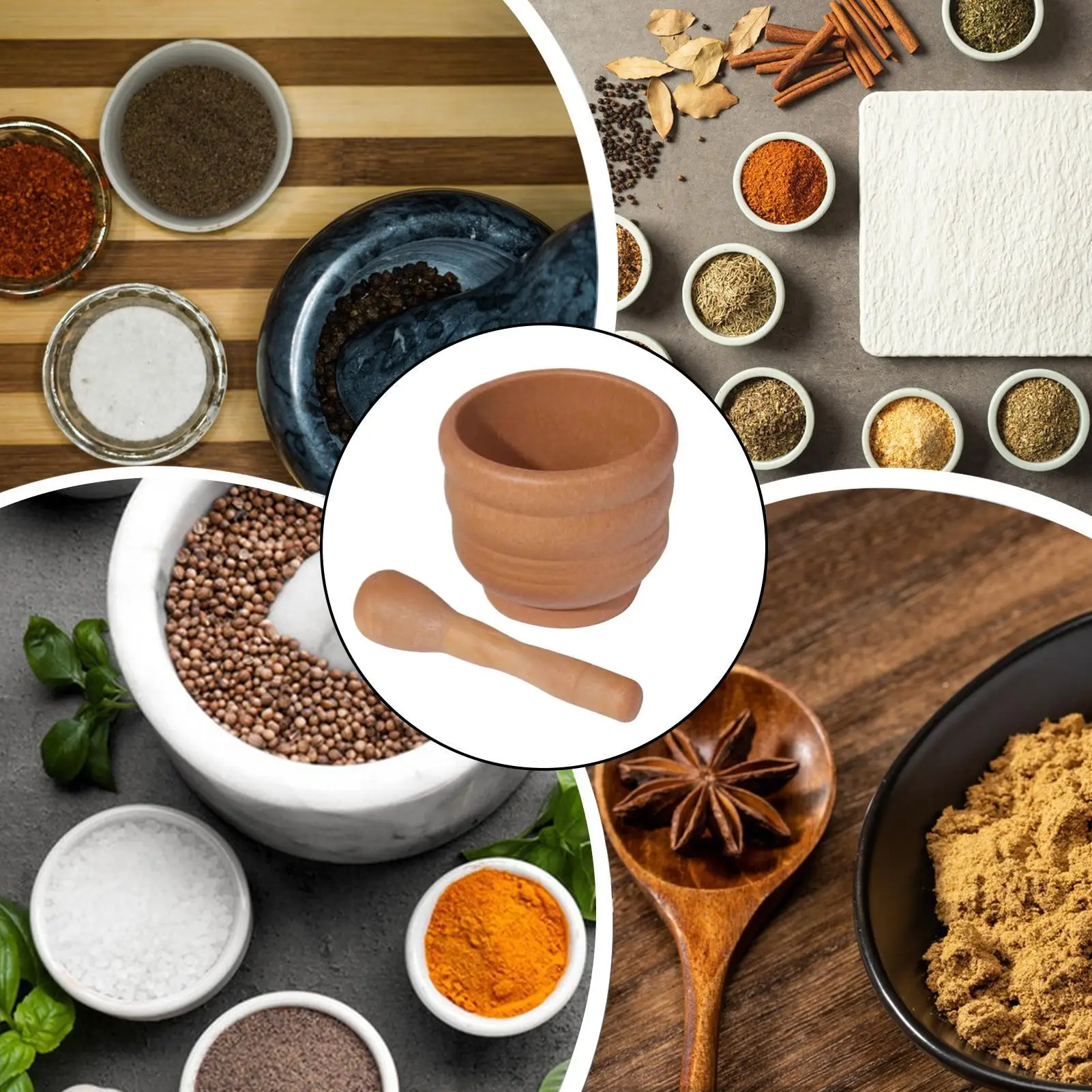 

Mortar And Pestle Set Hand Grinder Manual Food Grinder Grinder Bowl Seasoning Crusher Kitchen Tool Seasoning Spices Grinder​ ﻿