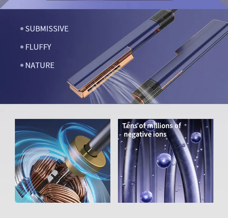 Mesky Fast Heat Negative Ions Style Prostownica i lokówka 2 w 1 Narzędzie do stylizacji o podwójnym napięciu Prostowanie/Lokowanie/Falowanie