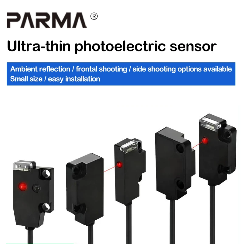 Miniature ultra-thin small flat beam-intersecting photoelectric switch diffuse reflection sensor - front and side replacements E