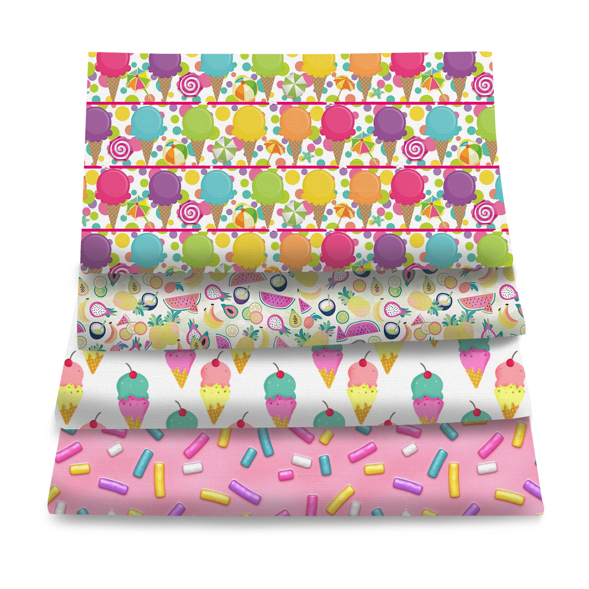 Pre-cut 4Pc/set 7.87x7.87inch(20x20cm) Cake fruit series watermelon lemon banana Avocado Precut Quilting Fabric