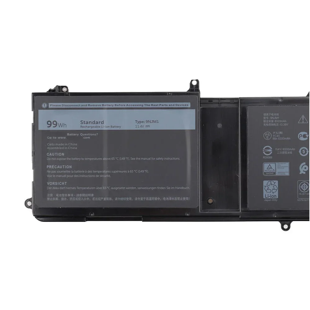 Batería genuina para ordenador portátil 9NJM1 11,4 V 99Wh para Dell Alienware 15 R3 R4 17 R4 R5 MG2YH HF250