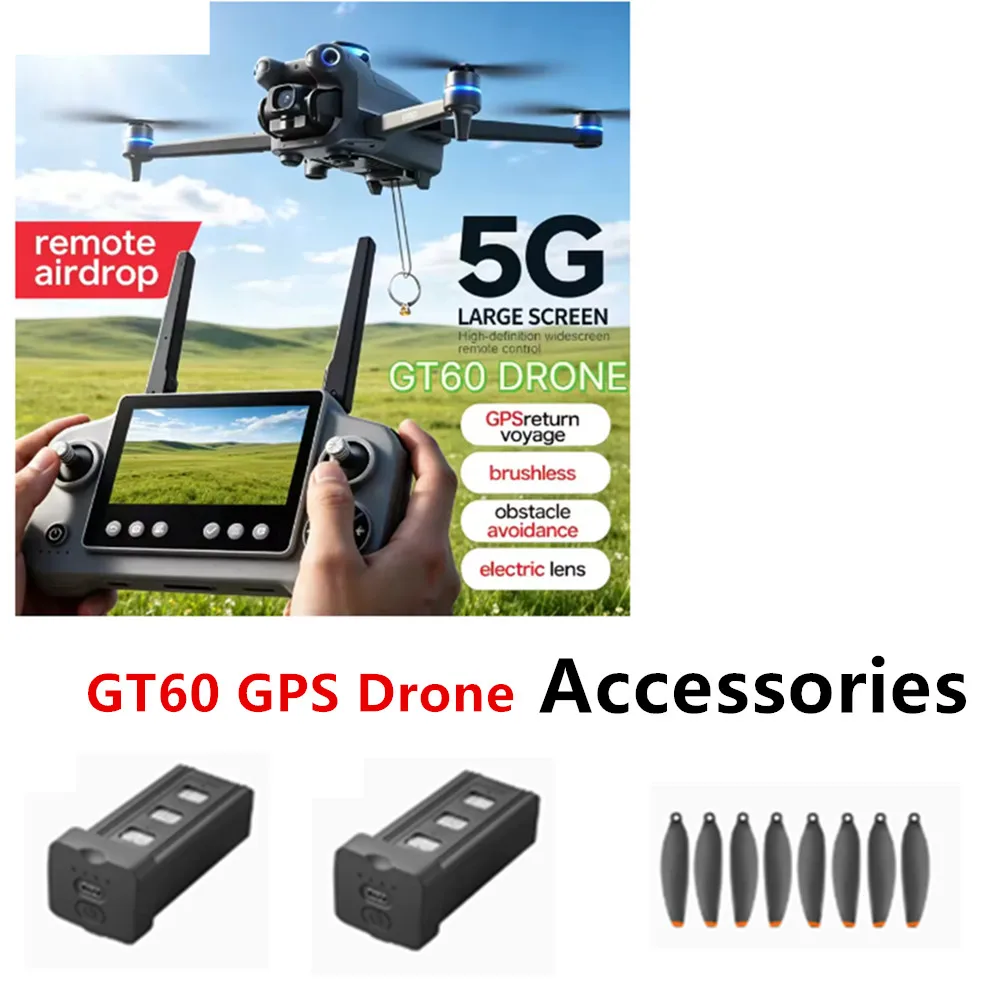 GT60 GPS Drone Battery Original Spare Parts 3.7v 2650mAh  9.8wh /  Propeller Blades  / Use For GT60 Foldable Brushless Drone Par