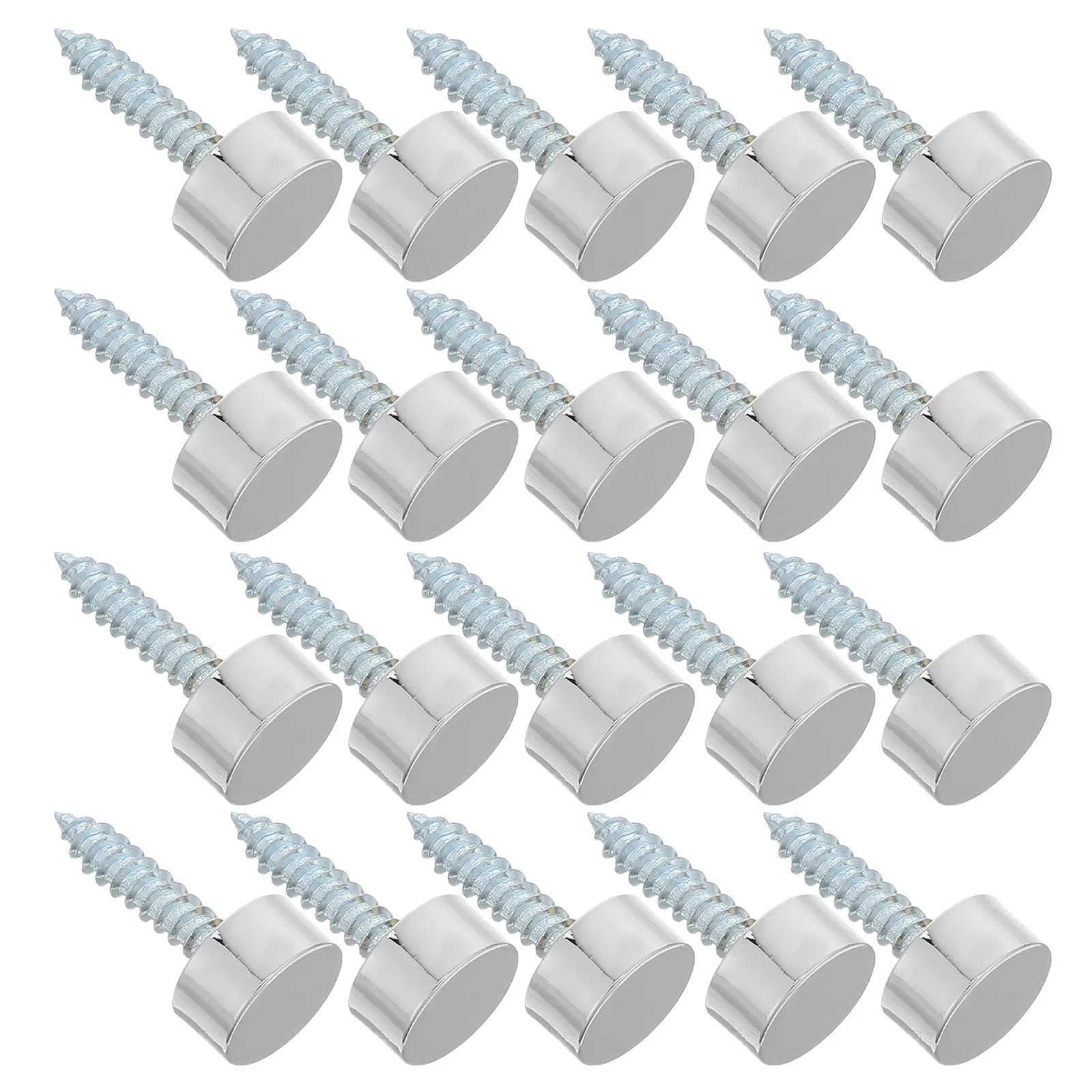 20Pcs Decorative Screw Caps Mirror Screws Brushed Stainless Steel 10Mm Diameter Solid Brass Washers Bathroom Kitchen Wall Panel