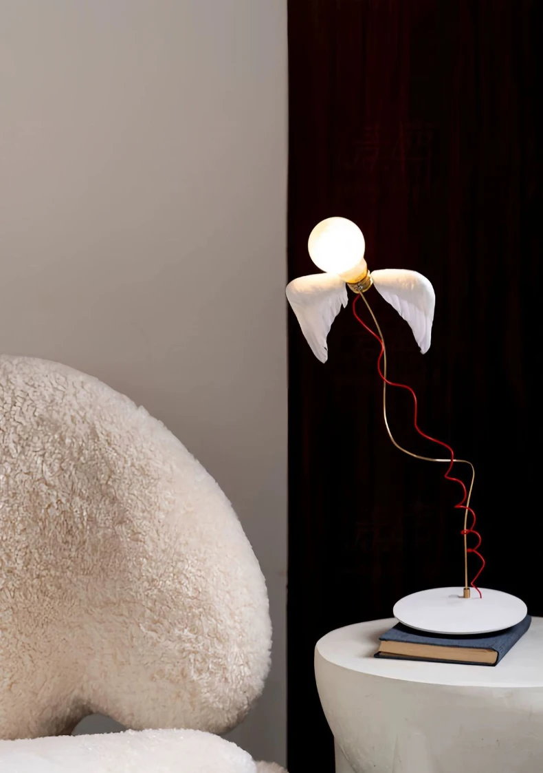 German Lucellino Vintage French Feather Copper Table Lamps