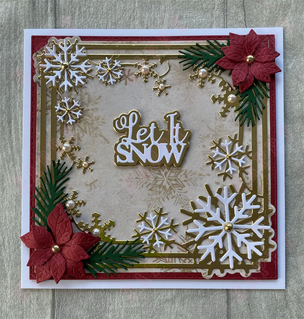 Fancy Frames Snowflakes Metal Cutting Dies For DIY Scrapbooking Photo Album Paper Cards Decorative Craft Embossing Template
