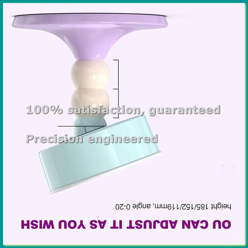 Raised Cat Food Bowl Adjustable Dog Bowl with Stand Rotatable Anti Vomiting Protect Pets Spine Feeding Supplie for Puppy-A46I