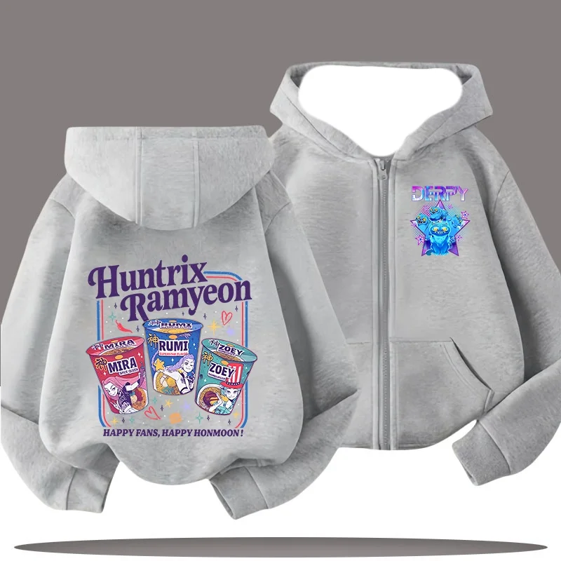 

25/26 Autumn/Winter Zipper Hoodie Tiger Witch Hunter Team Oversized Korean American Fashion 3D Plus Women's Girls' Top Coat