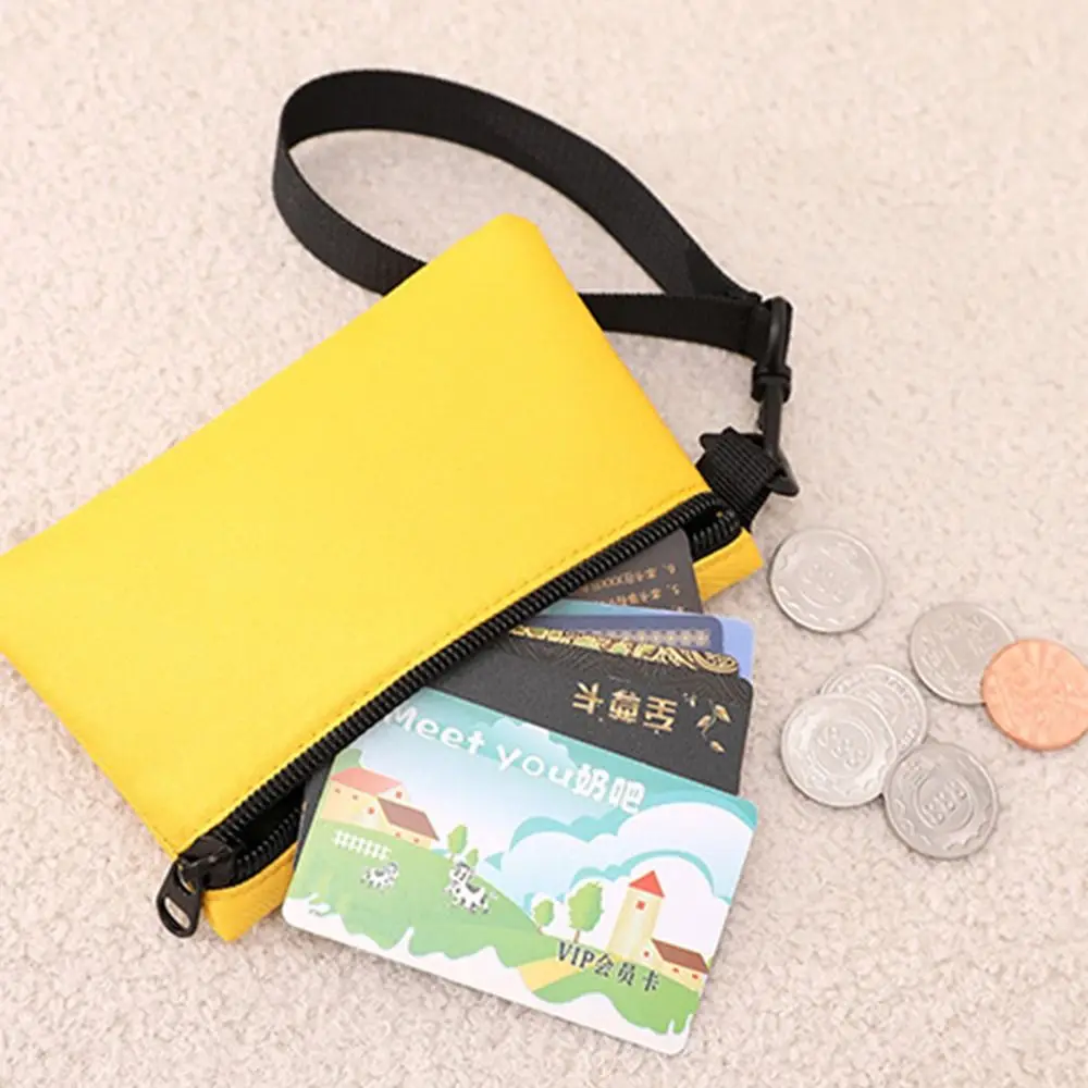 

Simple Korean Style Ox Cloth Coin Purse Wrist Bag Canvas Small Item Bag Coin Purse Solid Color Card Storage Bag Men