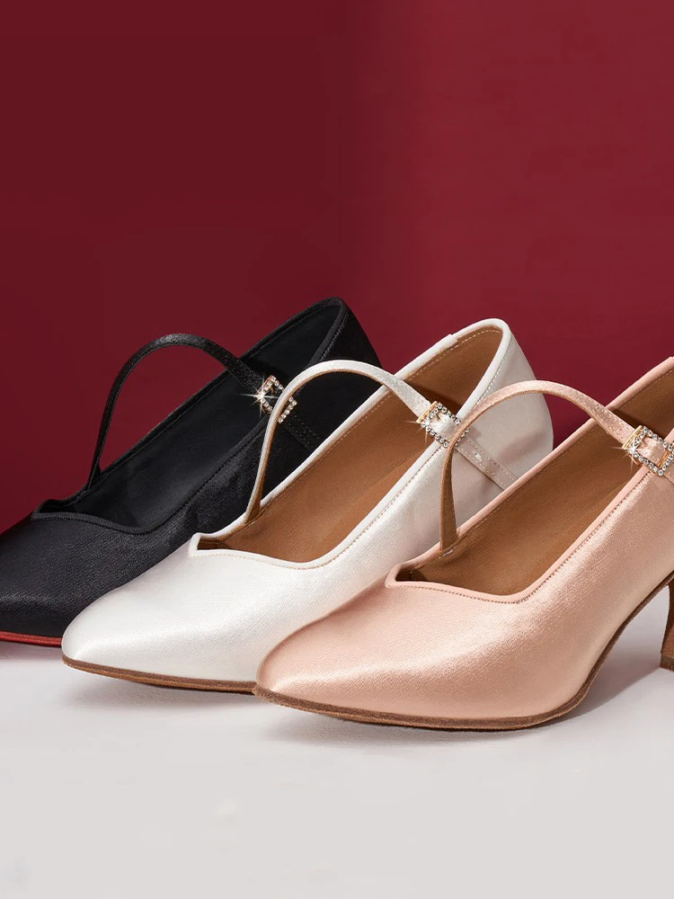 

Women's Mid-Heel Soft Sole Modern Dance Shoes Waltz Dance Shoes 5.5cm Heel Professional Tango Dance Shoes
