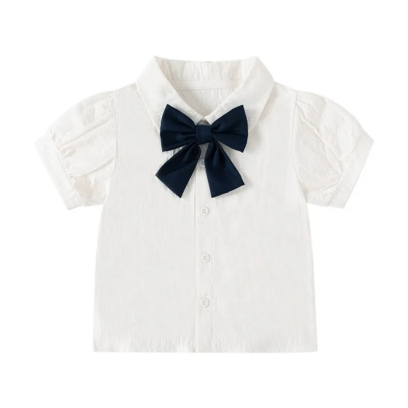 

Fashionable Princess Dress Set for Baby Girls Year Old Birthday Party College Style Cotton Summer Outfit Short Sleeve Skirt