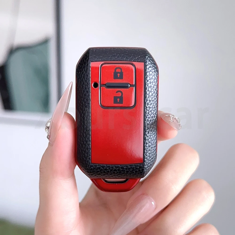 Leather TPU Keyring Keyless Holder Car Key Fob Cover for Suzuki Ertiga Swift Wagon R Remote Control Case Keychain Car Key Cover - view 6