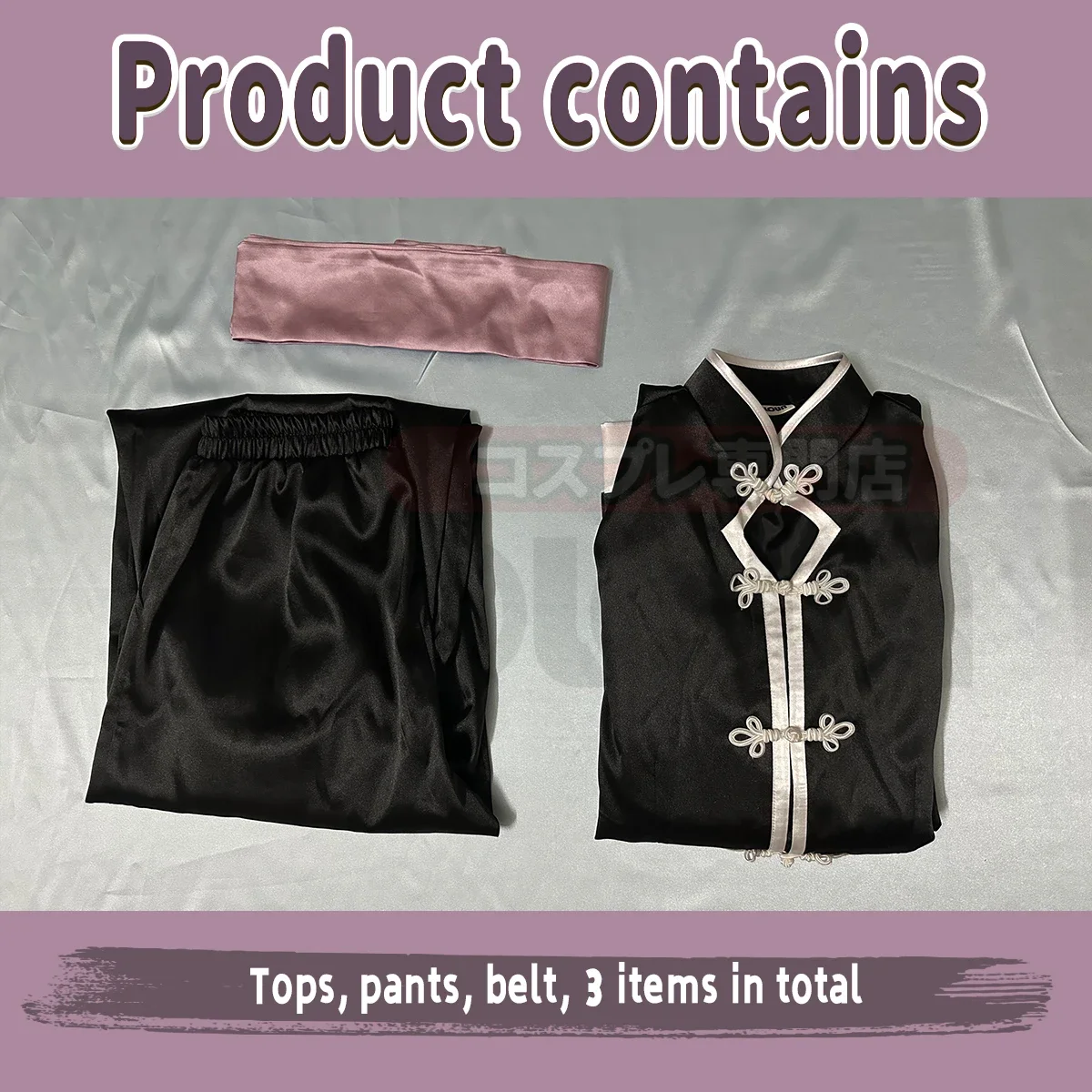 Cosplay azul bloqueio anime nagi cosplay china traje preto kung fu tang terno peruca rosa net fibras sintéticas tamanho ajustável festa