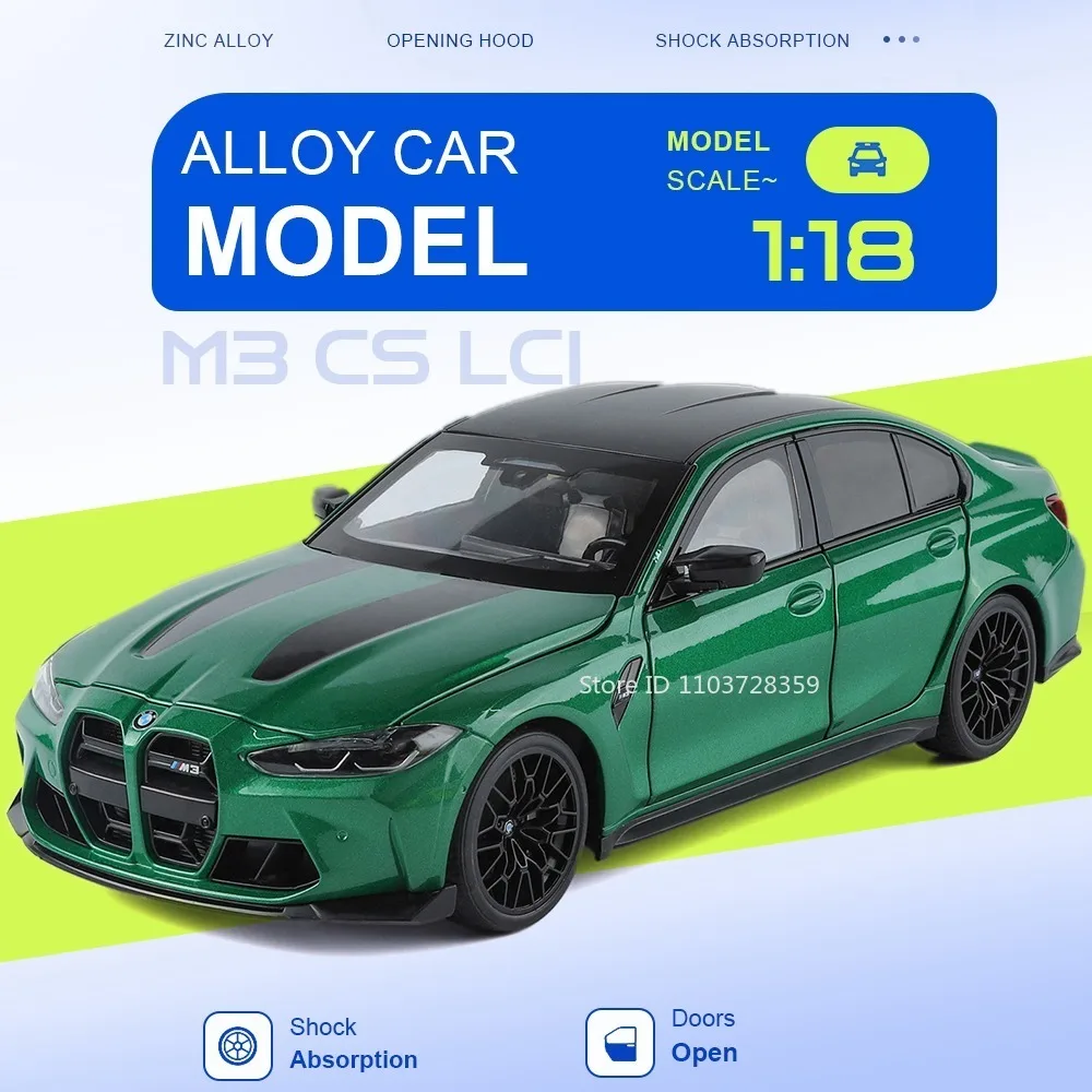 1-18-m3-cs-lci-camry-model-car-toys-metal-diecast-shock-absorption-foldable-rearview-mirror-front-wheel-steering-for-kids-gifts