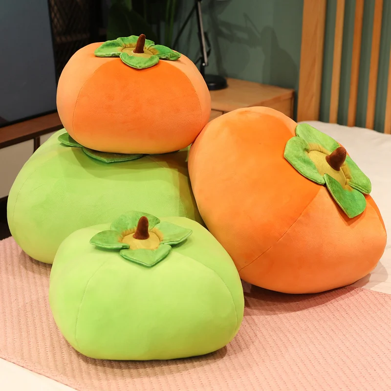 Kawaii Plush Persimmon Dolls Cute Japanese Ins Super Soft Plants Auspicious Gift Home Decor Sofa Bedroom Cushion