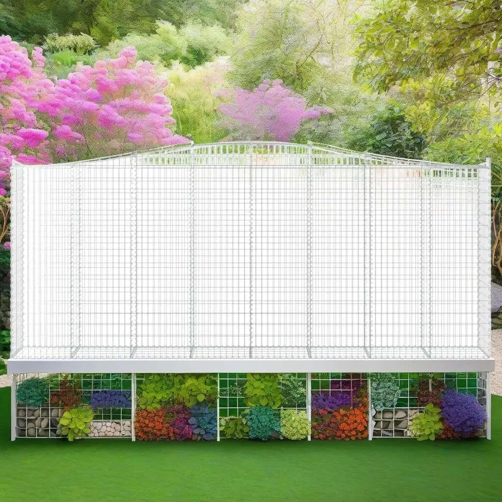 2 Pcs Arched Gabion Baskets 400x50x160/180 cm - Galvanized  Garden Decoration