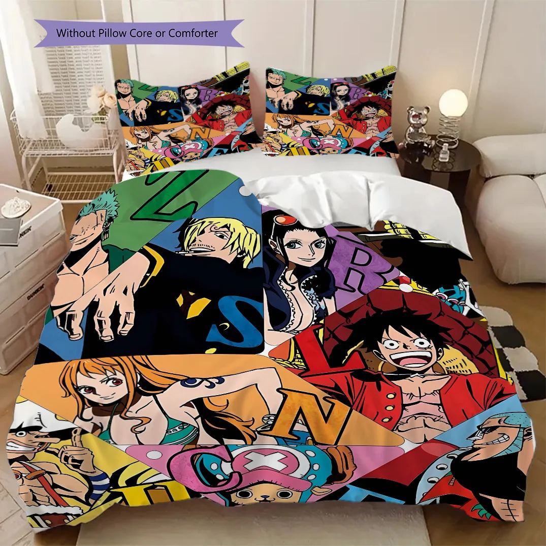 Nami Luffy Zoro Sanji Soft Comfortable Duvet Cover, Children's Bedding Set Gift, Various Sizes Available LXR159