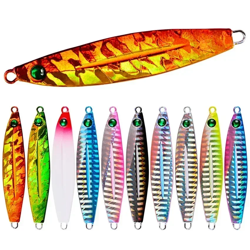 1Pcs Metal Cast Jig Spoon 7g-10g-14g-17g-21g-28g-40g Casting Jigging Fish Sea Bass Fishing Lure Tackle