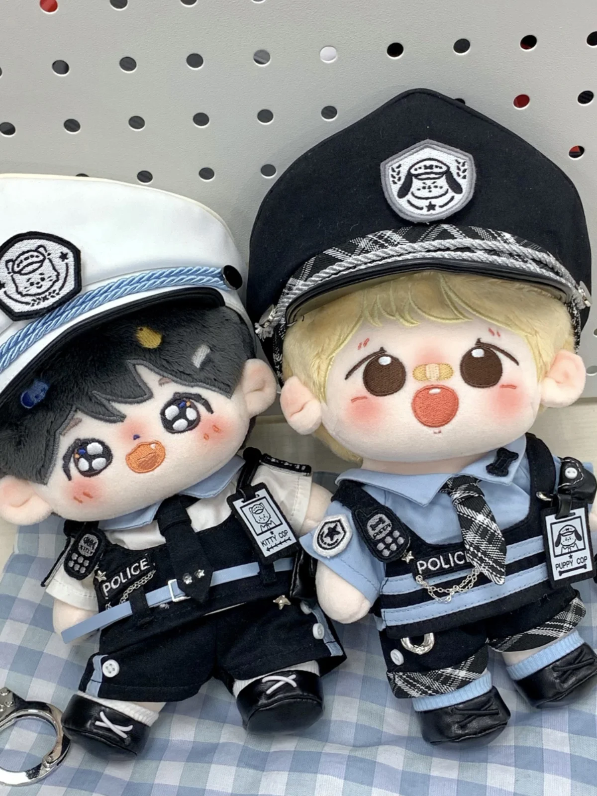 20cm Plush Toy Doll Clothes Police Uniform Hat Shirt Vest Shorts Shoe Set Back To School Season Boys Girls Birthday Gifts