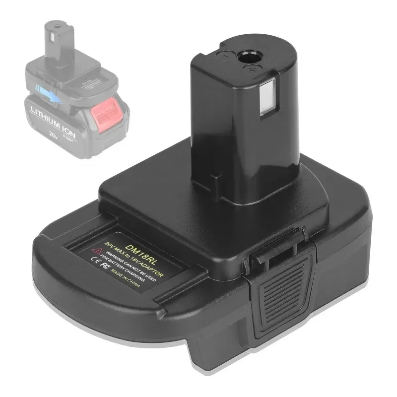 

DM18RL Battery Adapter Converter with USB for Ryobi 18V / for Dewalt 20V / for Milwaukee Battery Convert To Ryobi 18V Battery