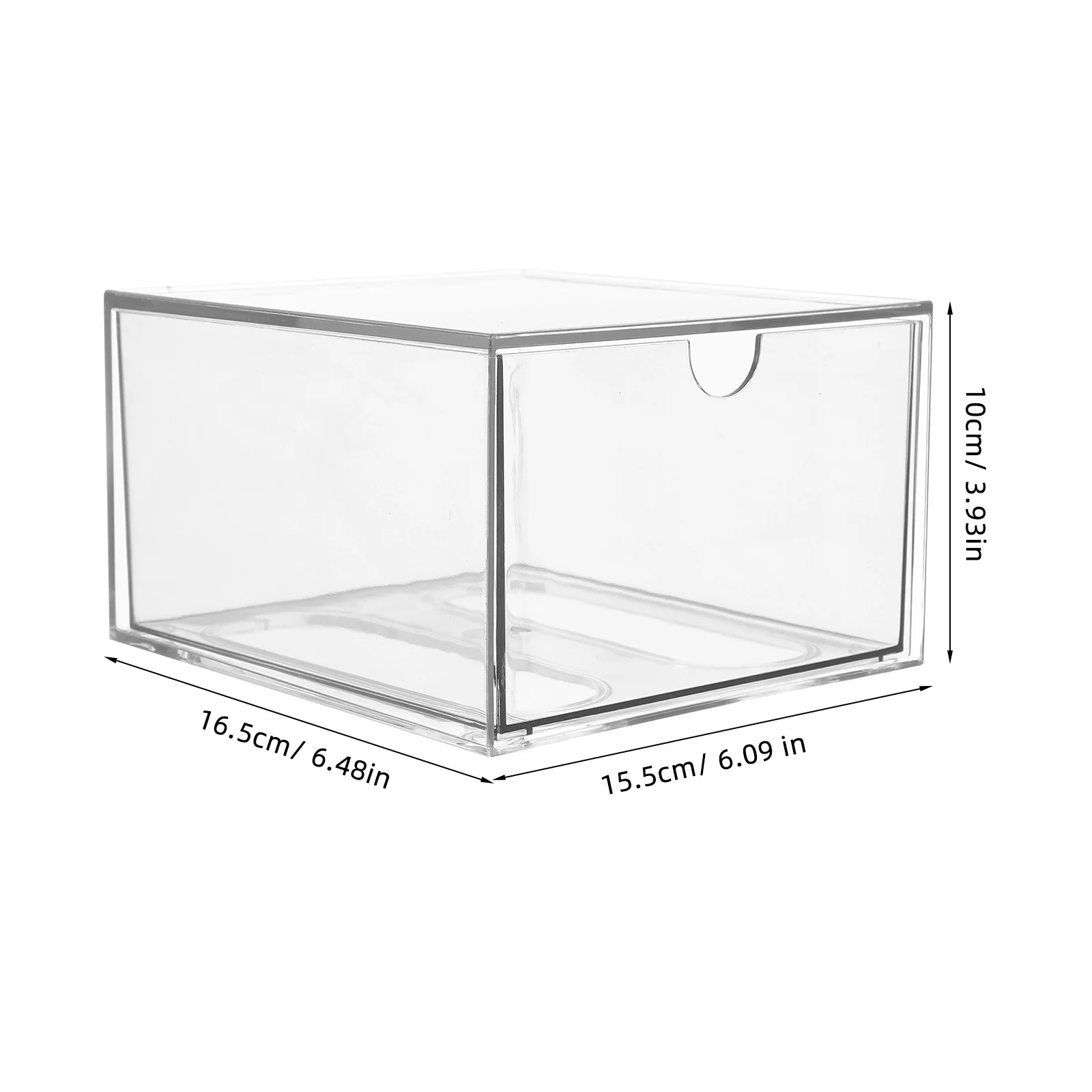2 قطعة من أدراج تخزين المكياج القابلة للتكديس من الأكريليك الشفاف لمنظمات الغرور والحمام والمطبخ والكونترتوب والعناية بالبشرة #3