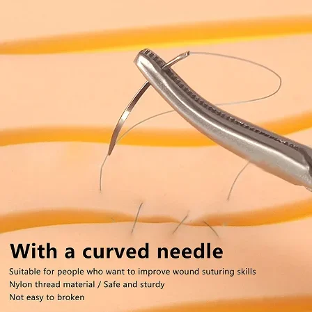 1-100pcs 4/0 Medical Monofilament Nylon Individually Wrapped Veterinary Practice Suture Kits For Suture Teaching Exercises