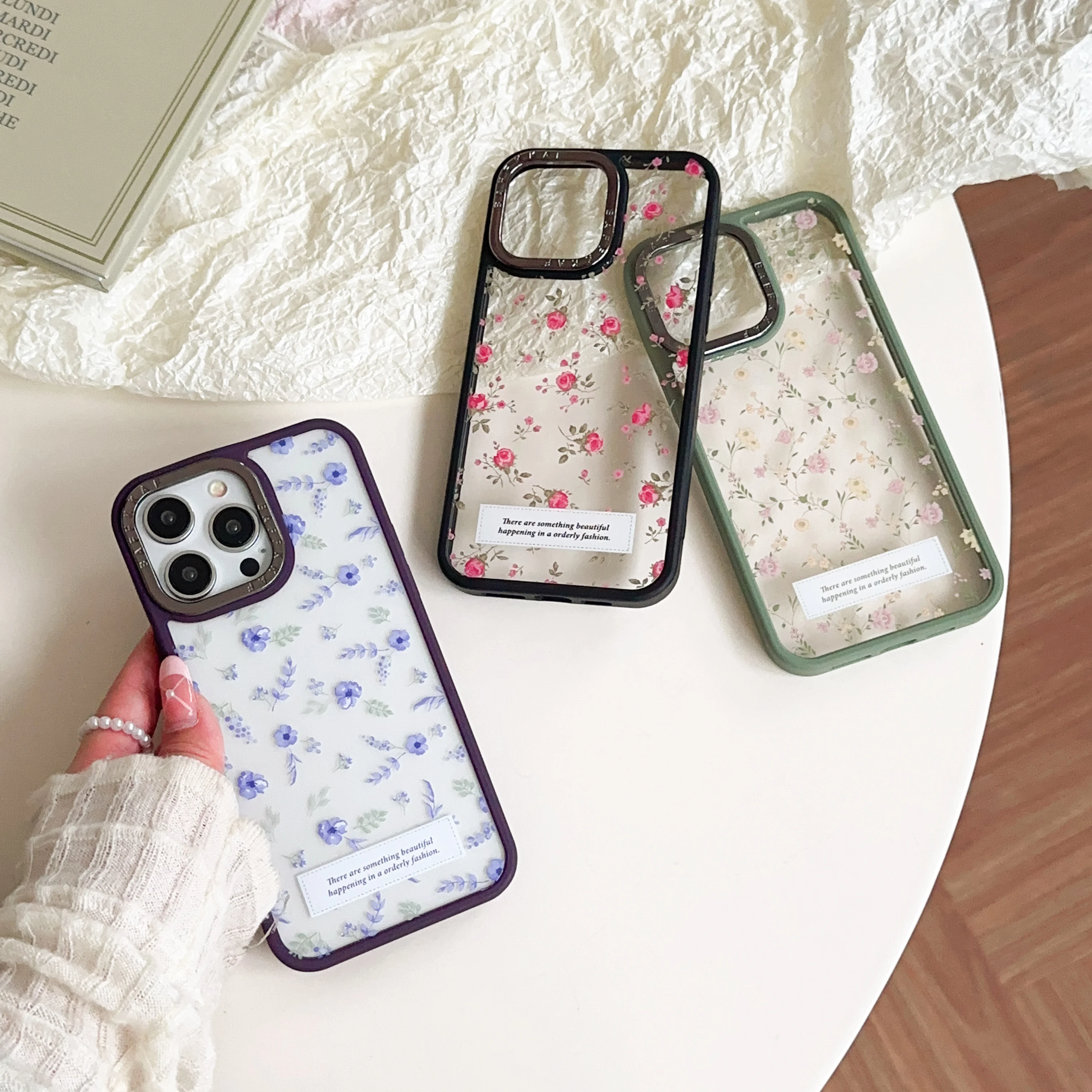 High-end Sense of Small Floral Phone Case for iPhone 15 15pro 15Promax, 14, 14pro 14Promax, 13 13pro 13Promax, 12 12pro 12Promax