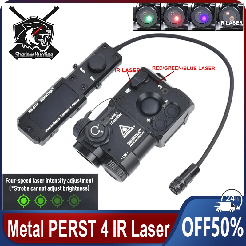 

Metal Zenitc PERST 4 Laser COMBINED DEVICE GEN.3.0 WADSN Tactical Green IR Laser Adjusting Strength Power&Zeroing M16 AR15 AK47