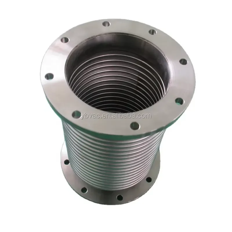 DN150 304 Stainless Steel Welded Flange Bellows Expansion Joint 200mm Industrial Pipe Fitting Low Light Polished Hydraulic