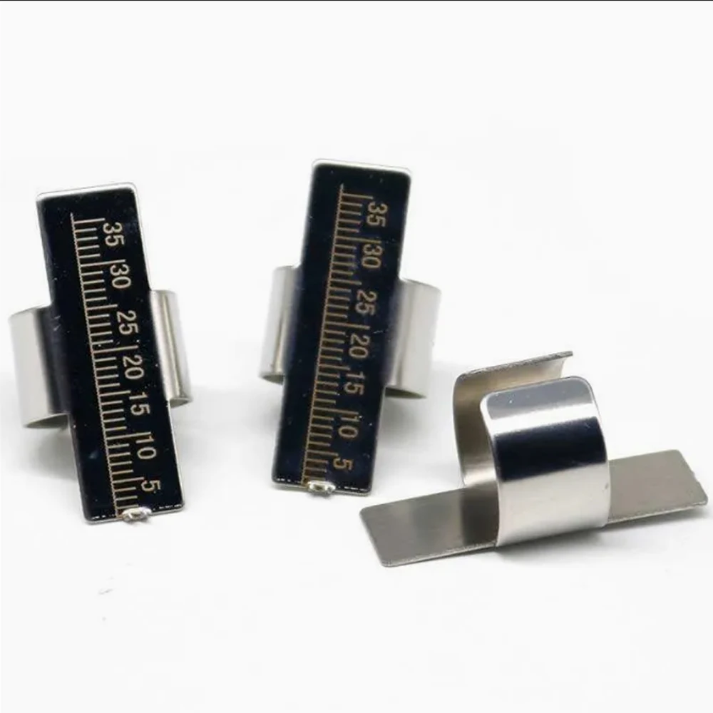 

10 шт., стоматологическая эндоскопическая измерительная шкала из нержавеющей стали, измерительная линейка с кольцом на палец