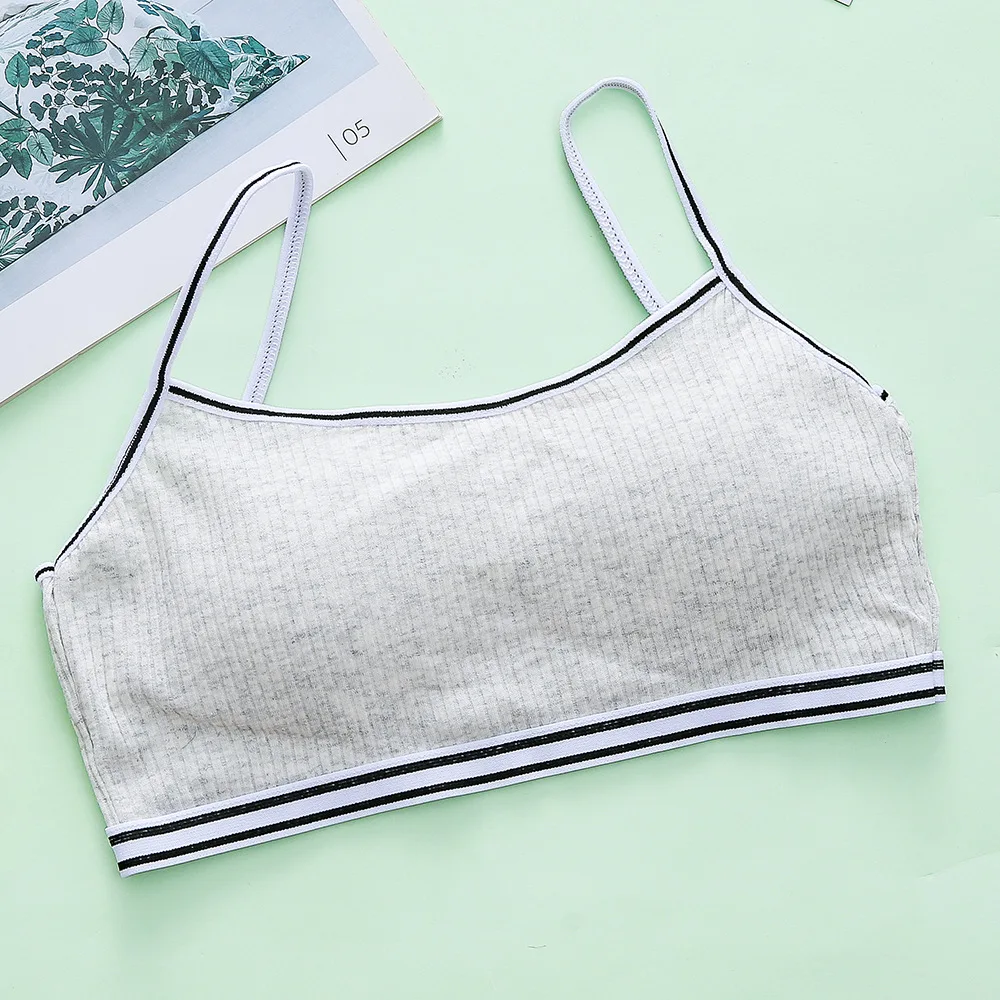 

Young Girls Solid Soft Cotton Bra Puberty Teenage Breathable Underwear Kid 8-16Y Training Bra Kids Underwear For Girls