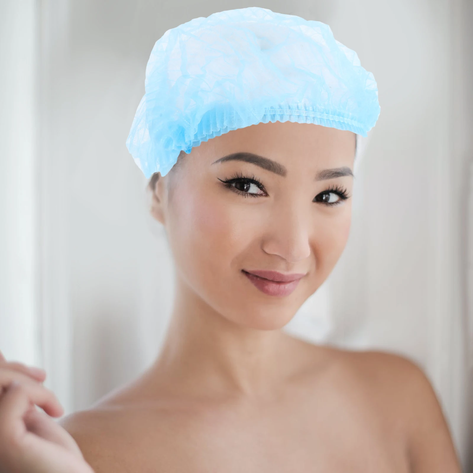 

100pcs Non-Woven Breathable Hat Comfortable Disposable Salon Dust-Proof Cap Waterproof Creative Bathing Hat for Men