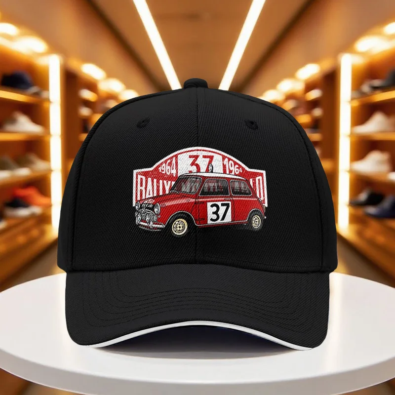 

Бейсболка легкая летне-осенняя 2025 года (1 шт.) - классический принт с мини-автомобилем, дышащая сетчатая задняя часть, регулируемая застежка-снэпбэк