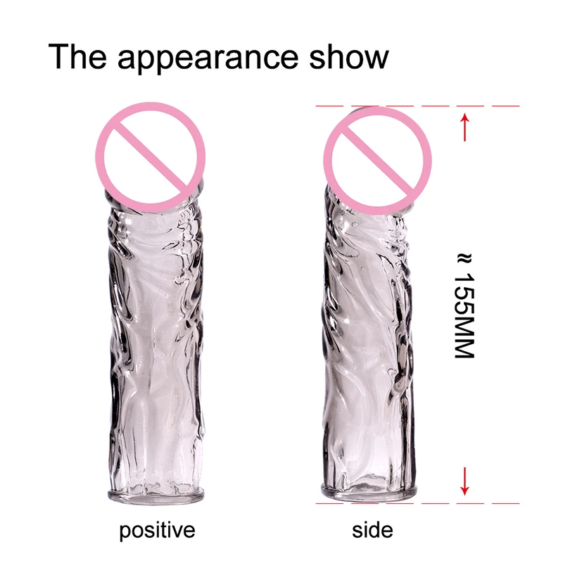Penis Extender Cock Rings Delay Ejaculation Reusable Penis Condoms Dick Sleeve Silicone Glans Vagina Massager Sex Toys For Men - Image 5