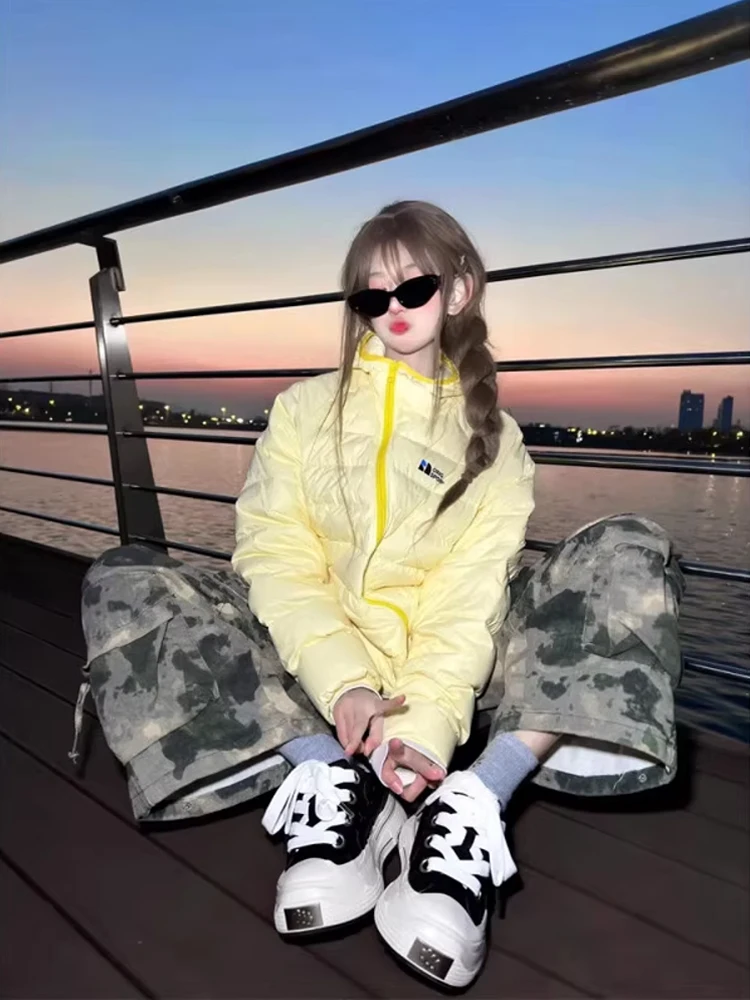 Lightweight Hooded Zipper down Jaet Men's Winter Windproof Warm Thin Cotton Coat Youth Casual Sle Polyester Fiber Filling