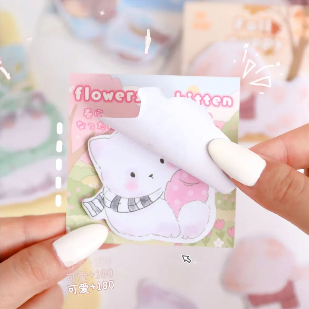 30 Sheets Animal Sticky Note Cute Cartoon School Office Student Post Memo Pads Kawaii Stationery Diy Decorate Message Notes Book