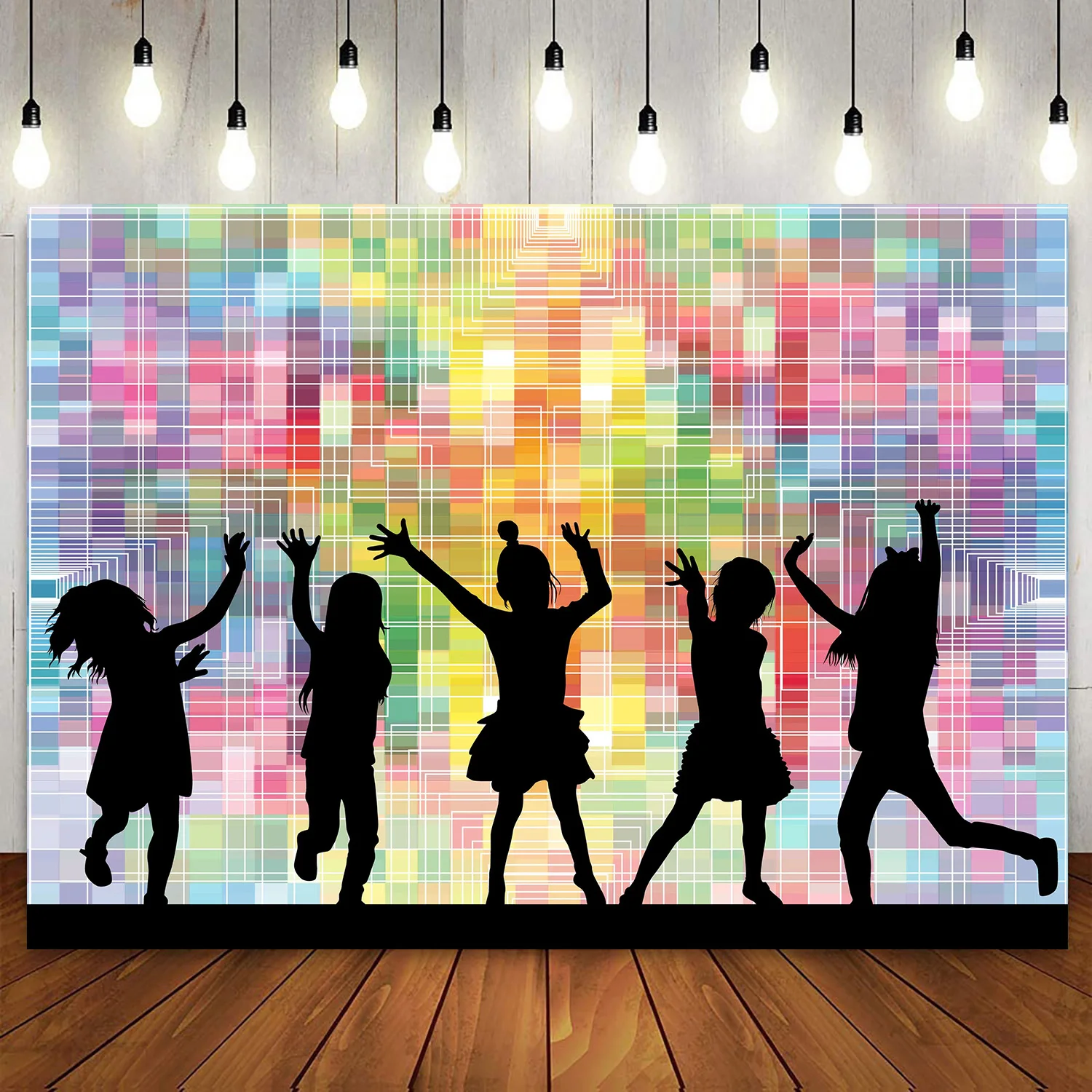 

Kindergarten School Dance Music Concert Disco Neon Backdrop Stage Background for Kids Boys Girls Birthday Party Decor Banner