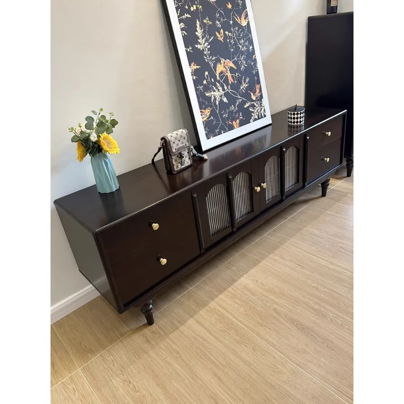 

Легкий французский журнальный столик из массива дерева, комбинация тумбы под телевизор и напольного шкафа для американской гостиной, ретро-шкафчик для малогабаритной квартиры