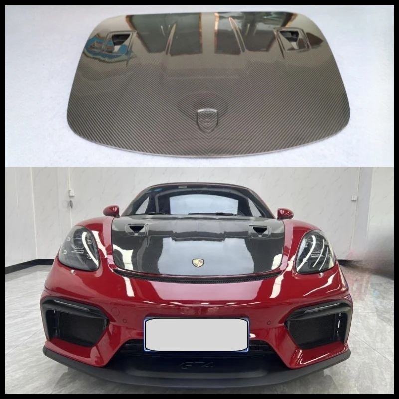 Front Engine Hood Bonnet Vent Cover For Porsche 987 718 982 981 911 991 997 Real Carbon Fiber & Primer High Quality Trim Refits