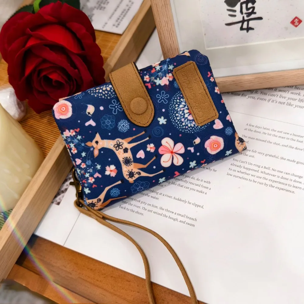 

Fashion Zipper Hasp Short Wallet Leather-Capacity PU Money Bag Printing Coin Purse Women Girl