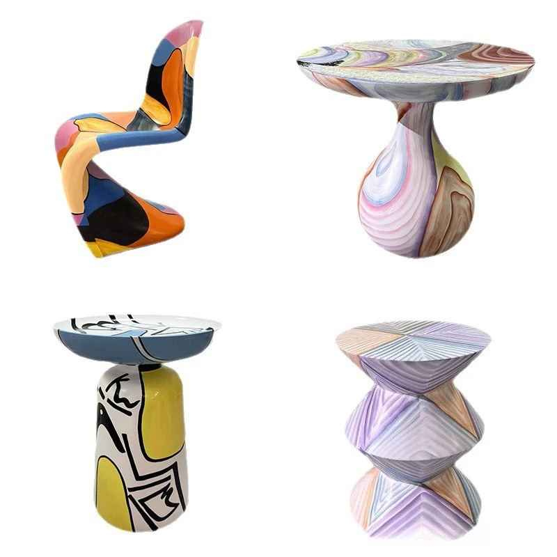 

Creative sofa coffee table light luxury simple modern art