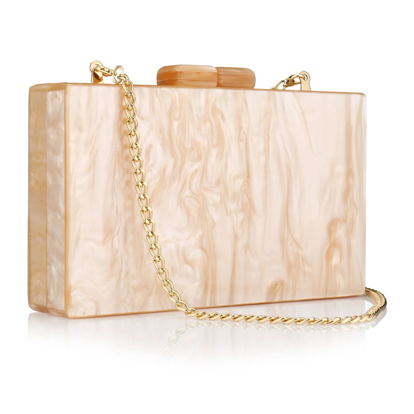 Pearl Marble Acrylic Box Evening Bags Handbags Women Clutch Bag Luxury Gorgeous Handmade Purses Wedding Party Beach Flap