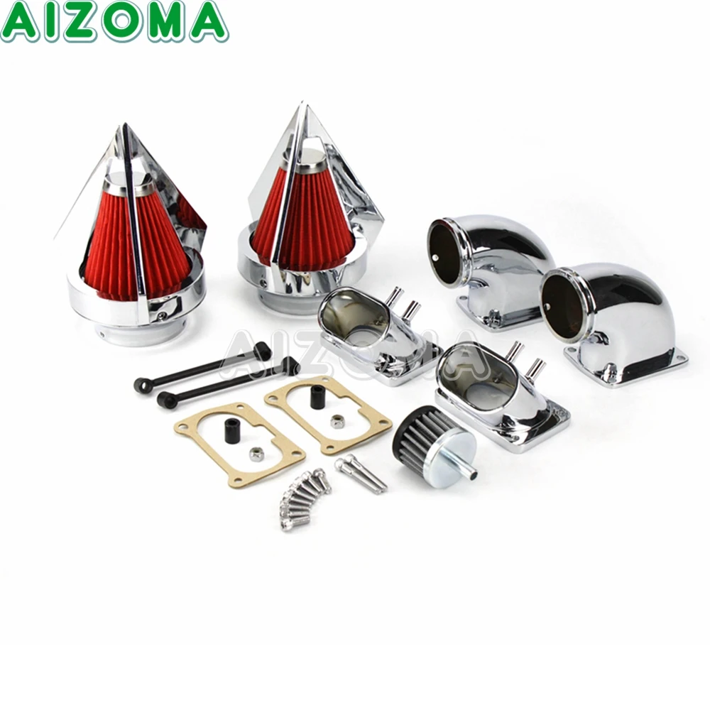 Motorcycle Spike Air Intake Filters Kit For Suzuki Boulevard M109 M109R 06-12 INTRUDER VZR 1800 06-07 Slotted Cover Air Cleaner