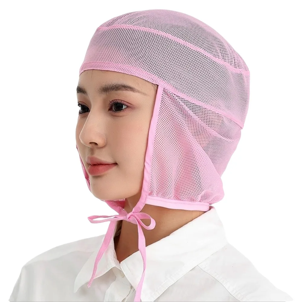 Comfortable Breathable Mesh Mesh Work Cap Adjustable Fit Wide Brim Chef Work Hat Elastic Back Food Service Cap Bakery Work