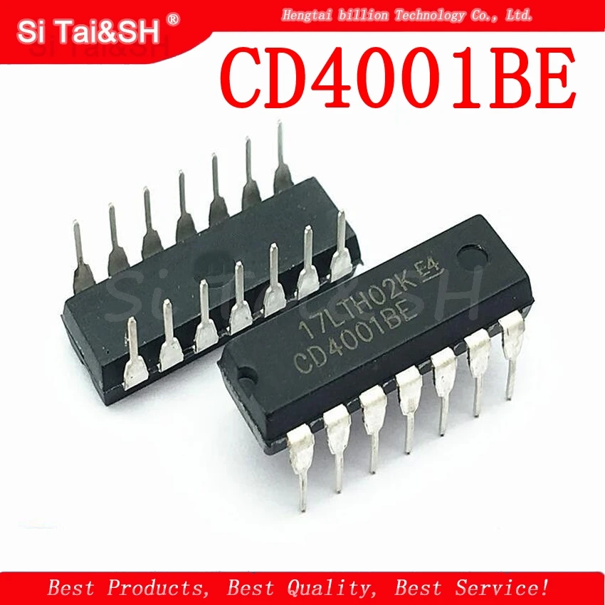 10PCS/LOT CD4001BE  CD4001 4001BE 4001 DIP14  new and original IC Four 2-input NOR gate