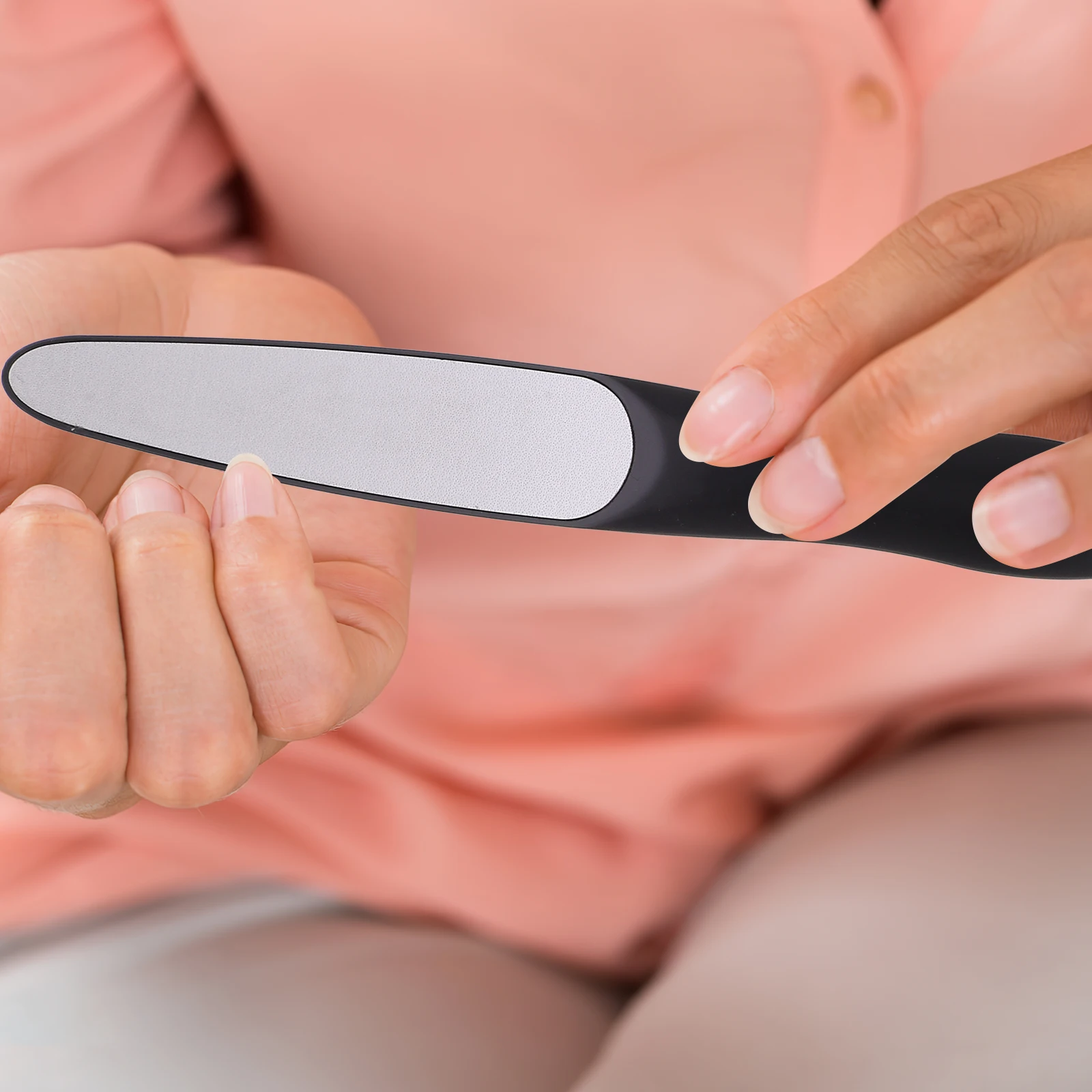 

4 Pcs Steel Nail File Manicure Tools Stainless Steel Files Reusable ABS Safe Healthy Easy Storage Nail Art Supplies