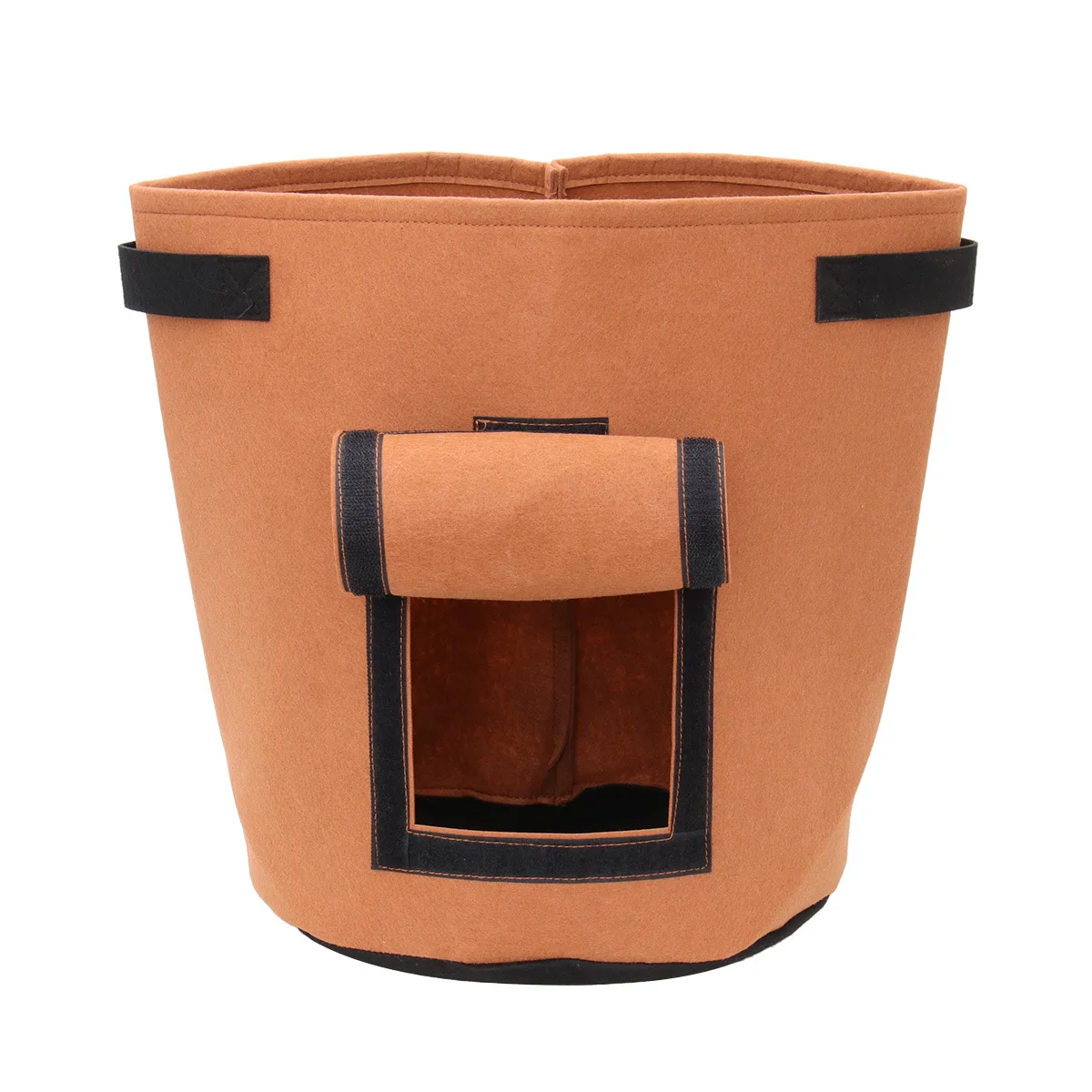 

Plant Grow Pouch Felt Potato Bag With Breathable Root Window For Vegetables Brown Durable Eco-Friendly Peanut Grow Bags