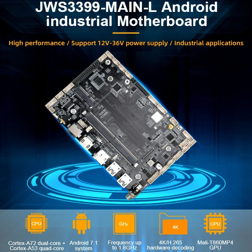 Placa base Industrial Lvds EDP de alto rendimiento, salida de pantalla Rk3399, Android Mini Itx