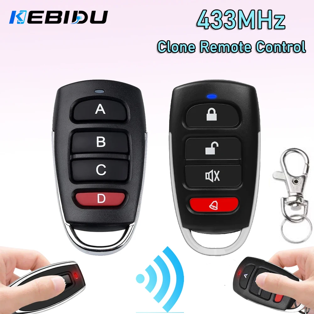KEBIDU 433 MHZ Wireless Clone Switch Cloning Copy 433mhz Universal Gate Garage Door Control Duplicator Portal Remote Control Key